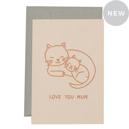 Cat Love You Mum Card