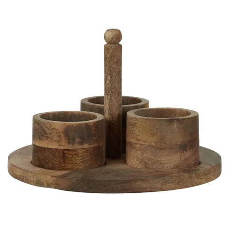 Elgar Wood Bowls on Tray