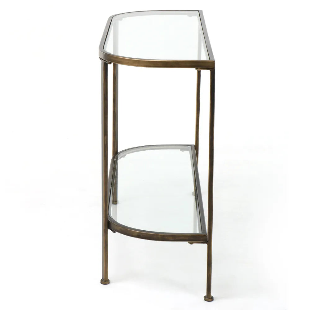 Palladium Curved Glass Console Table