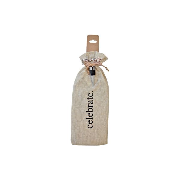 Celebrate Wine Bottle Stop & Gift Bag