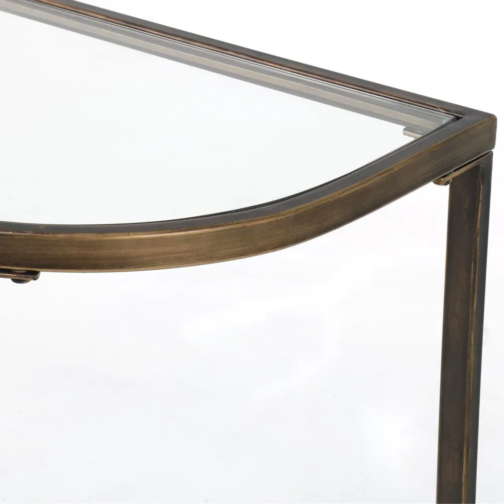 Palladium Curved Glass Console Table