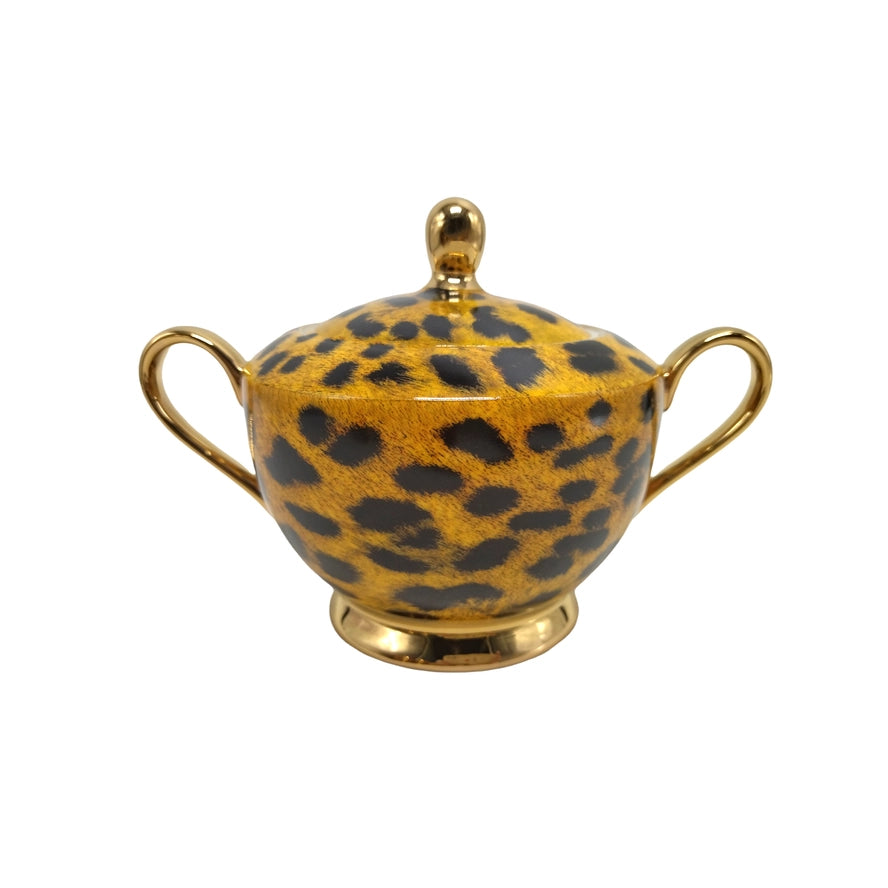 Leopard Print Sugar and Creamer Set