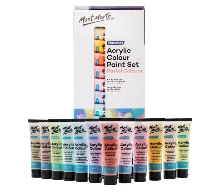 Acrylic Colour Pastel Paint Set Signature 12pc x 36ml