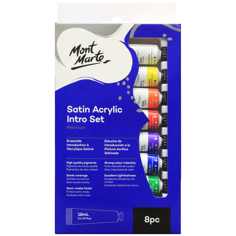 Satin Acrylic Intro Set Premium 8pc x 18ml