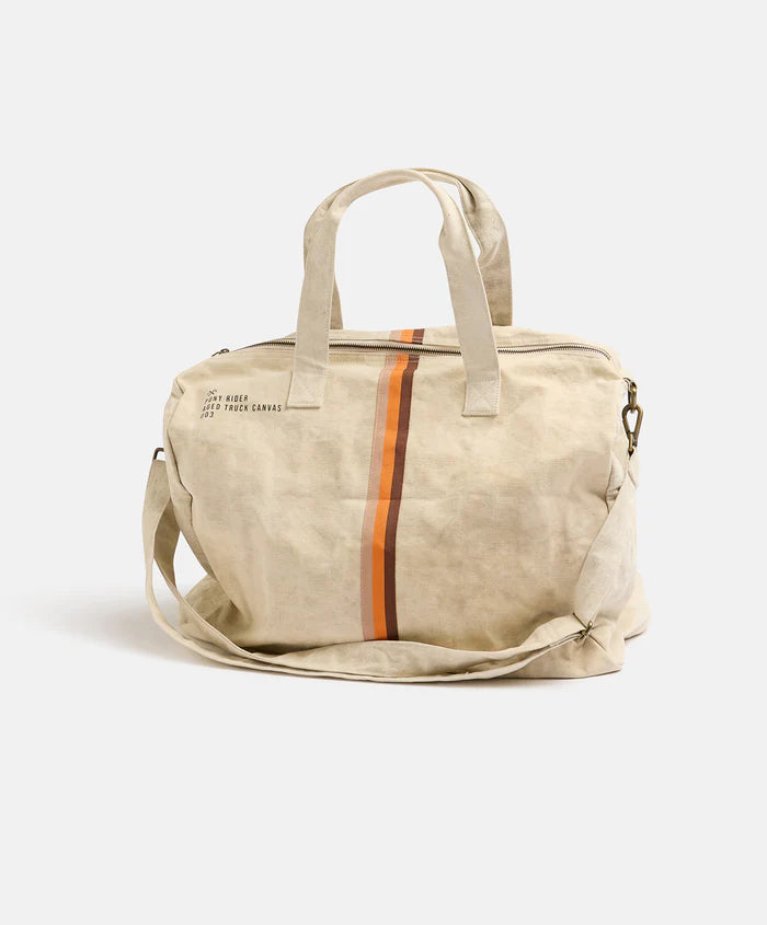 Pony Rider | INDENT S24 | Escapee Overnight Bag | Upcycled | Natural Stripe