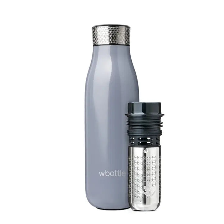 Stainless Steel Water Bottle with Tea Infuser - Grey