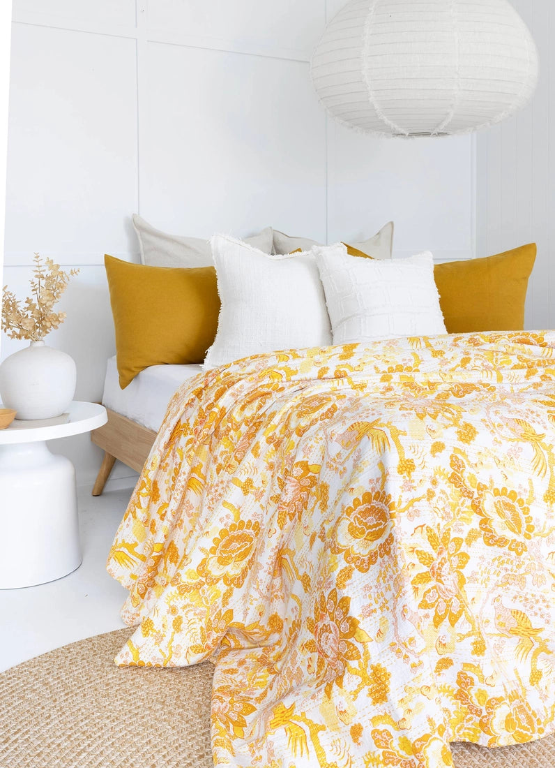 Alia - Indian Kantha Quilt Blanket Bedspread