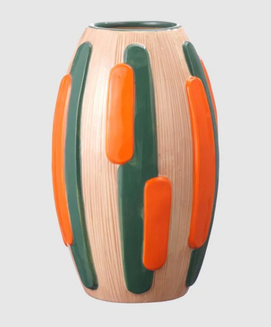 Serra Vase Green & Orange