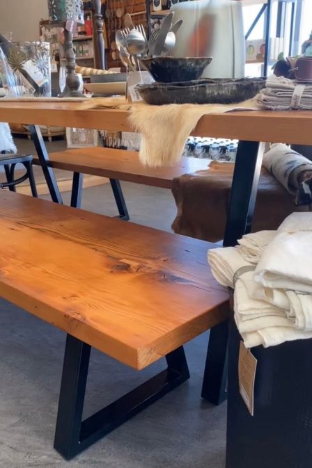 Hand Made Dining Table with Benches - Local Artisan MBT Timber