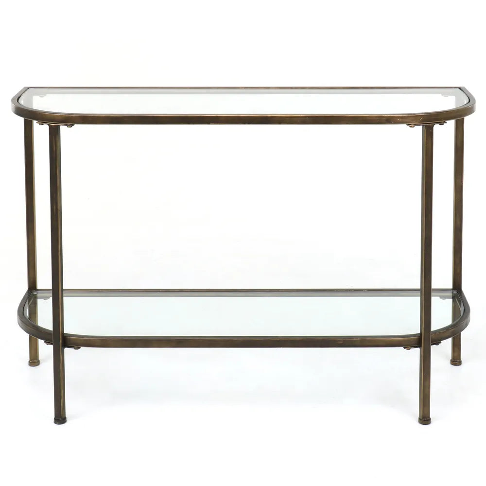 Palladium Curved Glass Console Table