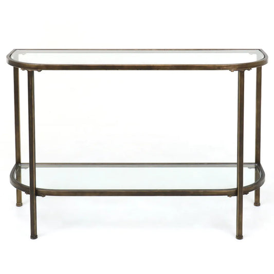 Palladium Curved Glass Console Table