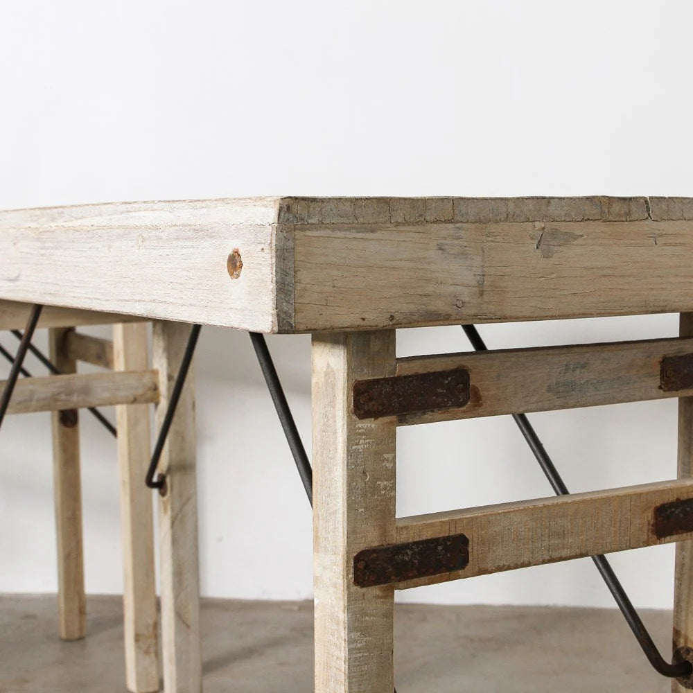 Vintage Indian Tent Table - Bleached