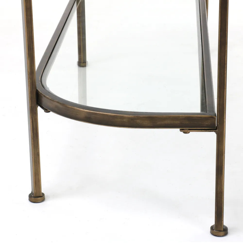 Palladium Curved Glass Console Table