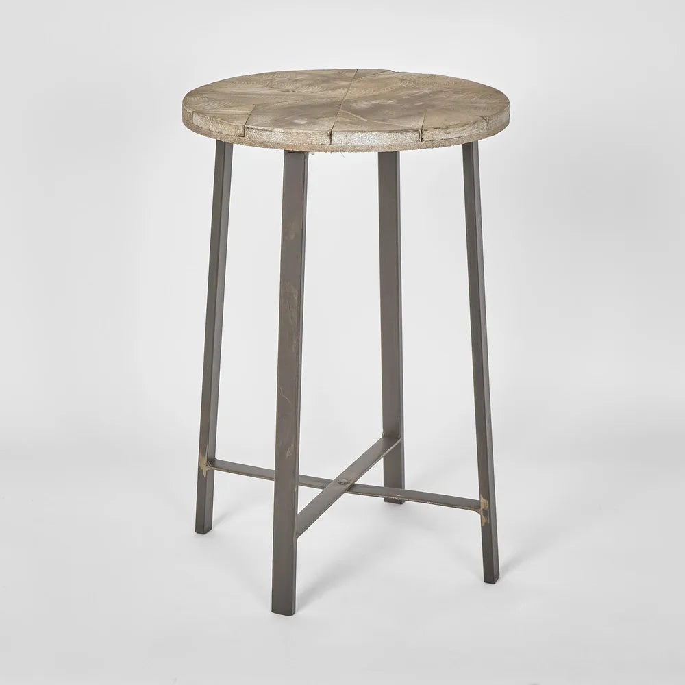 Round Stool w Metal Legs