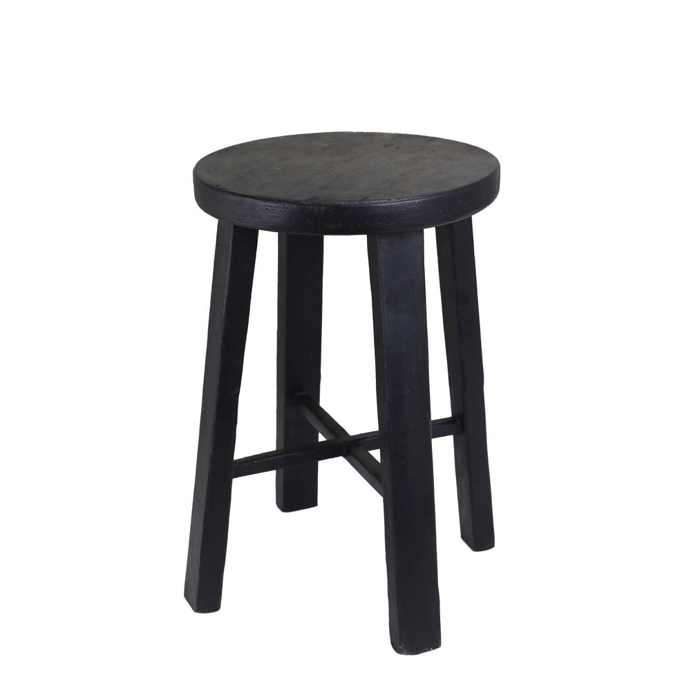 Stool Black Timber